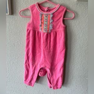 Baby girl Terry cloth one piece outfit